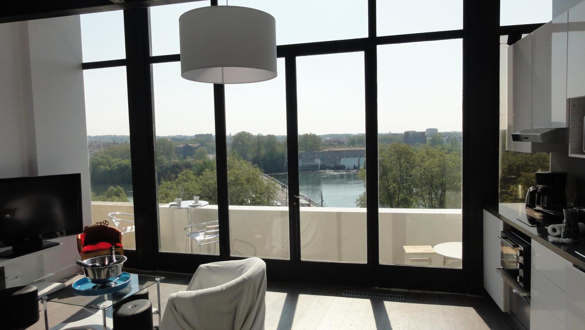 Apartment Loft Vue Fleuve Garonne Parking Gratuit